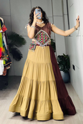 Navratri Special Rayon Cotton Chaniya Choli with Mirror Work Blouse And Waist Purse