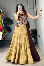 Navratri Special Rayon Cotton Chaniya Choli with Mirror Work Blouse And Waist Purse