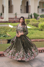 Premium Sequins Embroidered Lehenga Choli Dupatta Set