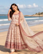 Premium Embroidered Faux Georgette Anarkali Suit Set with Dupatta