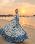 Premium Embroidered Faux Georgette Anarkali Suit Set with Dupatta