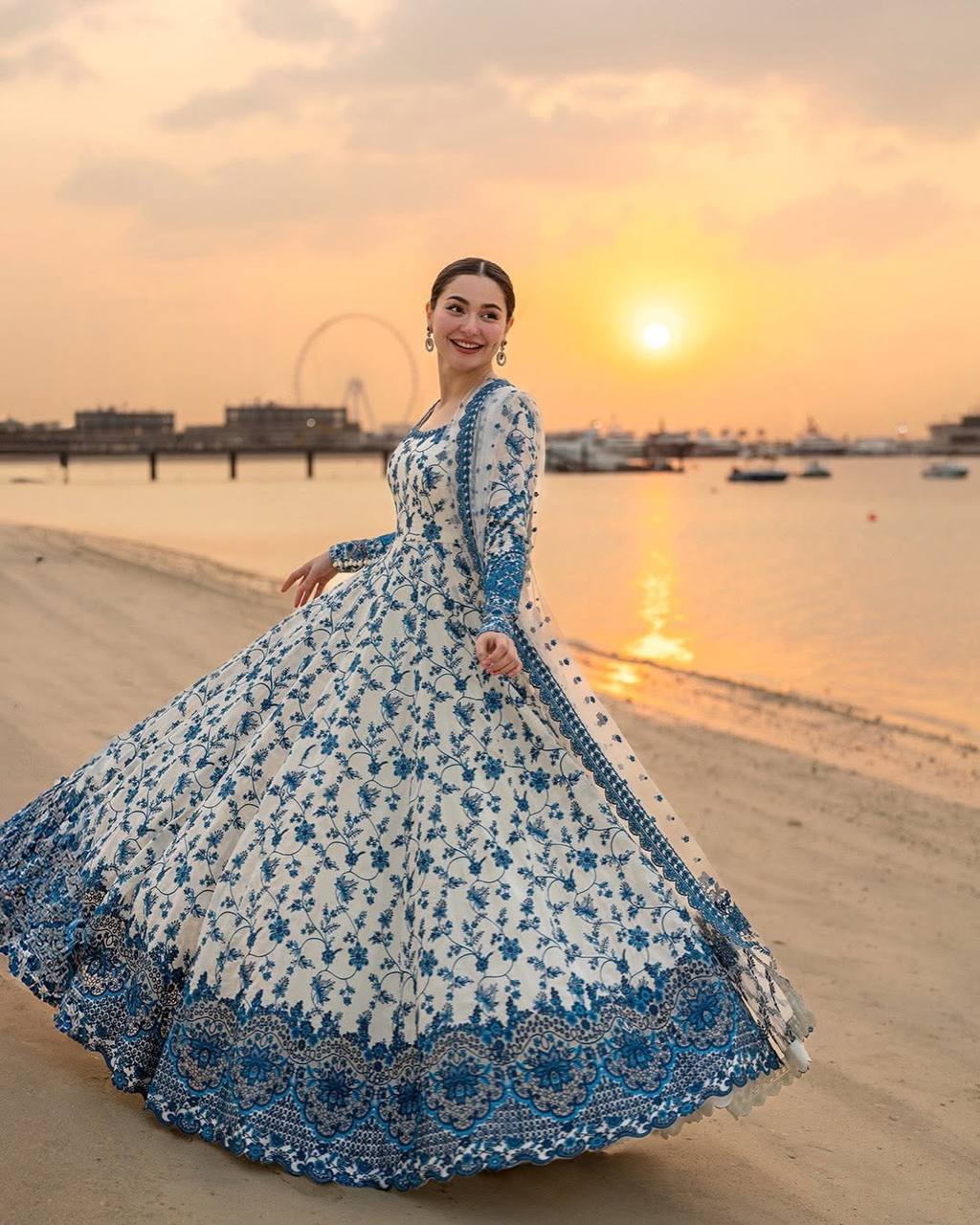 Premium Embroidered Faux Georgette Anarkali Suit Set with Dupatta
