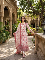 Premium Embroidered Faux Georgette Anarkali Suit Set with Dupatta