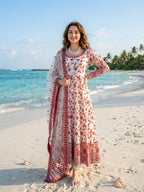 Premium Embroidered Faux Georgette Anarkali Suit Set with Dupatta
