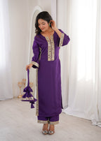 Premium Mirror Work Kurti Pant Set with Batwa | Festive Wear Outfit