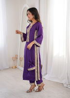 Premium Mirror Work Kurti Pant Set with Batwa | Festive Wear Outfit
