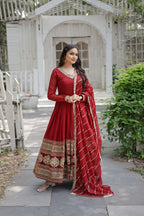 Premium Embroidered Gown with Dupatta - Wedding Outfit