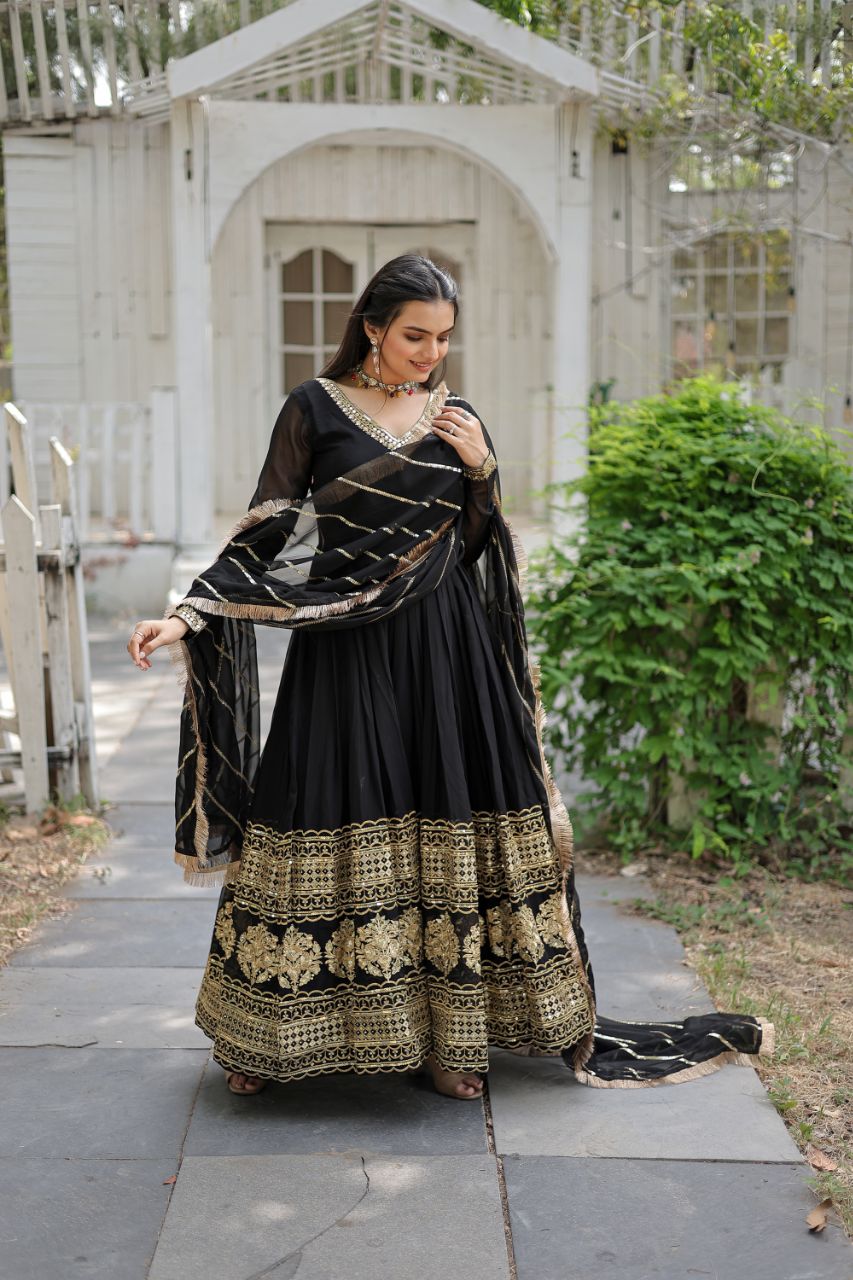 Premium Embroidered Gown with Dupatta - Wedding Outfit