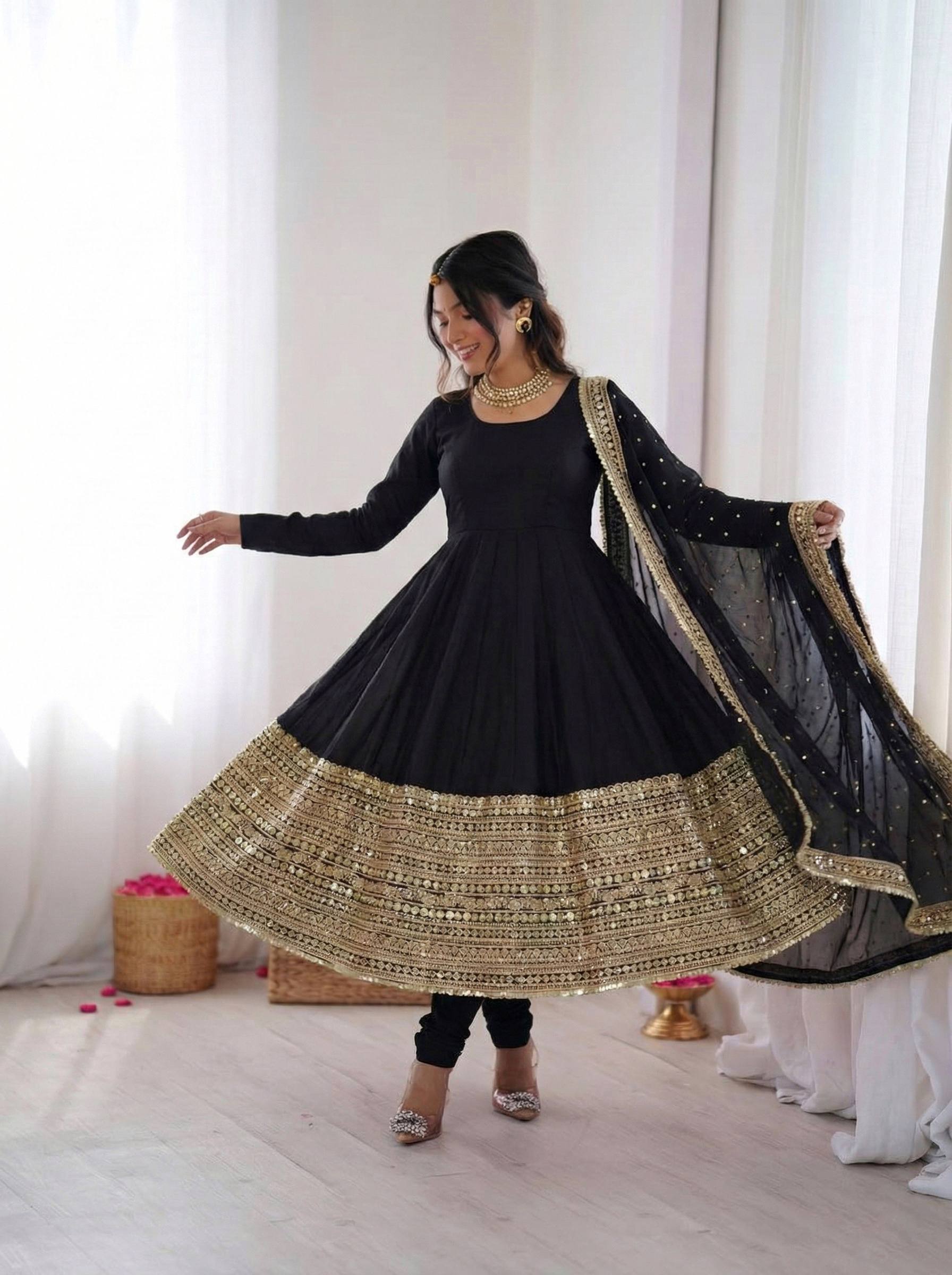 Premium Six Color Embroidered Anarkali Suit Set with Dupatta