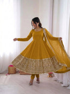 Premium Six Color Embroidered Anarkali Suit Set with Dupatta