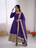Premium Six Color Embroidered Anarkali Suit Set with Dupatta