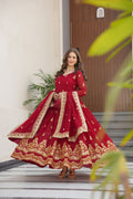 Celebrate Raksha Bandhan in Style | Faux Blooming Embroidered Gown with Dupatta