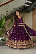 Premium Faux Blooming Embroidered Gown with Dupatta for Women – Party & Wedding Wear