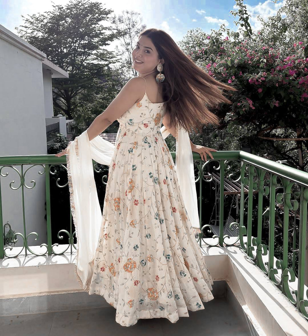Premium Floral Anarkali Suit Set with Dupatta | Party Wear Outfit