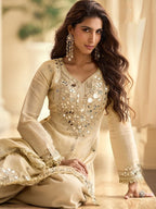Premium Kurti Pant Dupatta Set with Real Mirror Hand Work