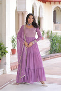 Premium Faux Georgette Frill Gown with Dupatta for Women – Party Wear Gown