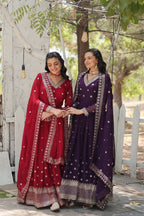 Premium Faux Blooming Anarkali Gown with Dupatta