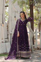 Premium Faux Blooming Anarkali Gown with Dupatta