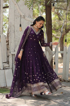 Premium Faux Blooming Anarkali Gown with Dupatta