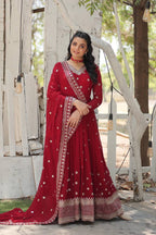 Premium Faux Blooming Anarkali Gown with Dupatta