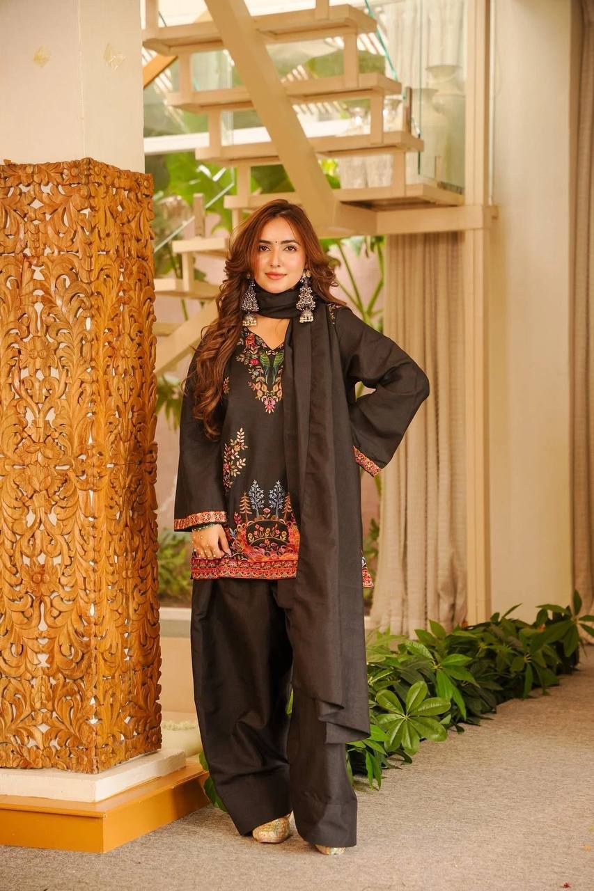 Premium Designer Farshi Plazo Suit Set with Dupatta