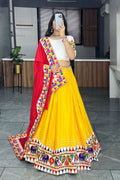 Navratri Festival yellow white outfit