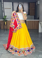 Navratri Festival yellow white outfit