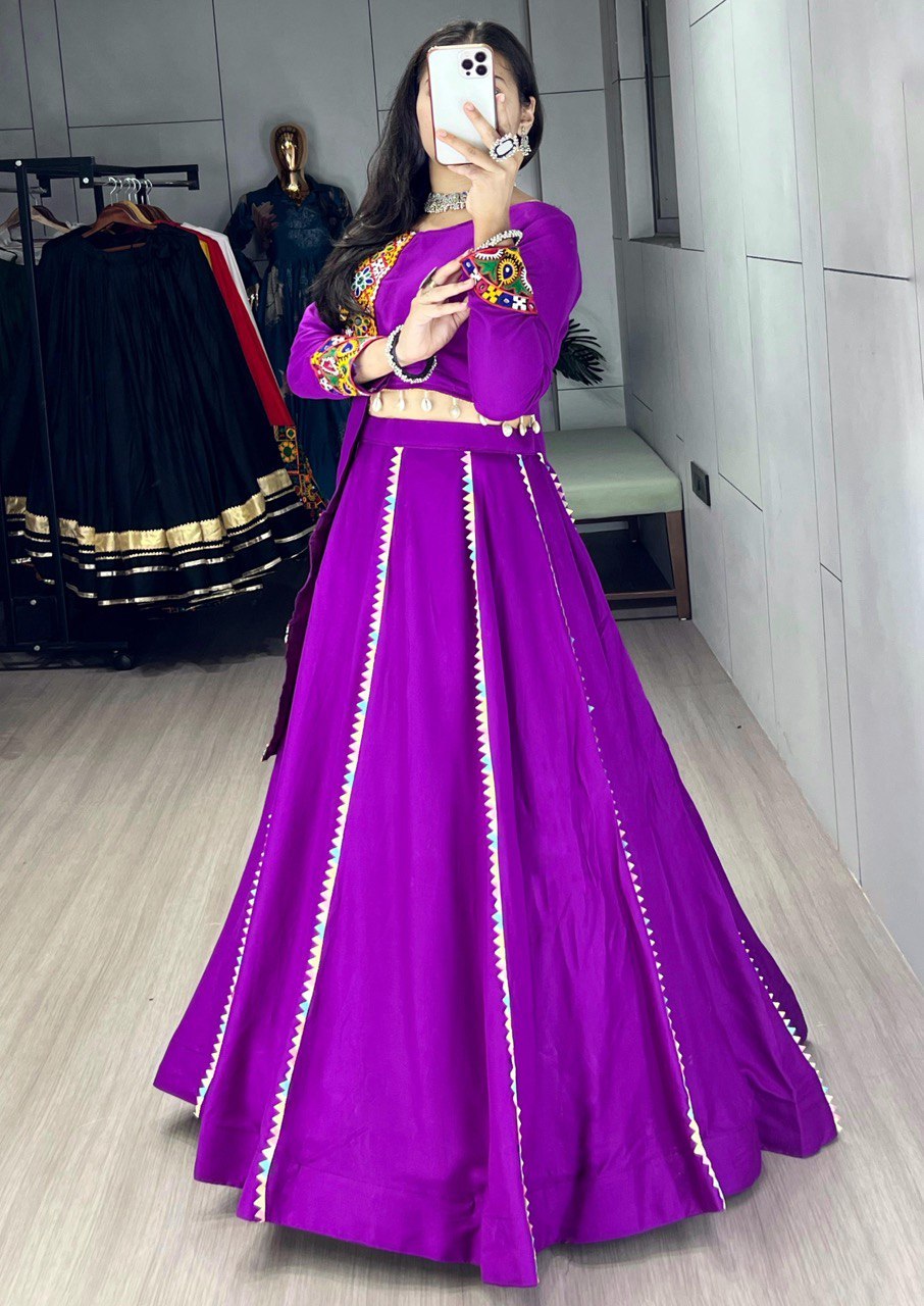 Purple Navratri Lehenga Cord Set