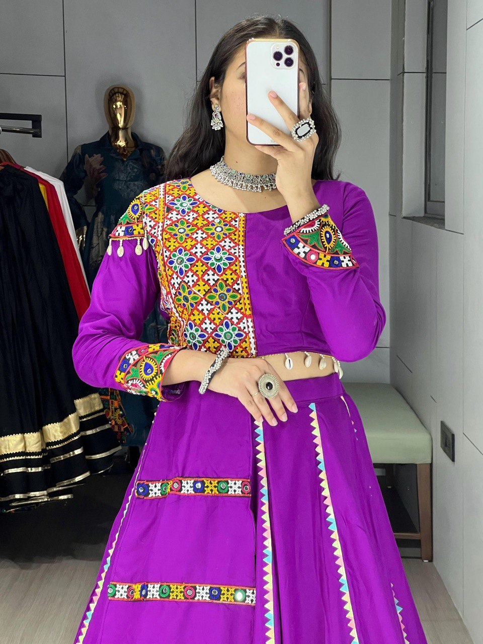 Purple Navratri Lehenga Cord Set