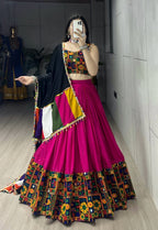 Navratri Lehenga Choli Set with Gamthi Mirror Work And Colorful Dupatta