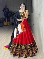 Navratri Lehenga Choli Set with Gamthi Mirror Work And Colorful Dupatta