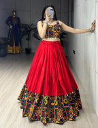 Navratri Lehenga Choli Set with Gamthi Mirror Work And Colorful Dupatta