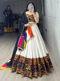 Navratri Lehenga Choli Set with Gamthi Mirror Work And Colorful Dupatta