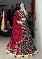 traditional ajrakh lehenga choli