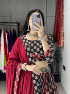 traditional ajrakh lehenga choli