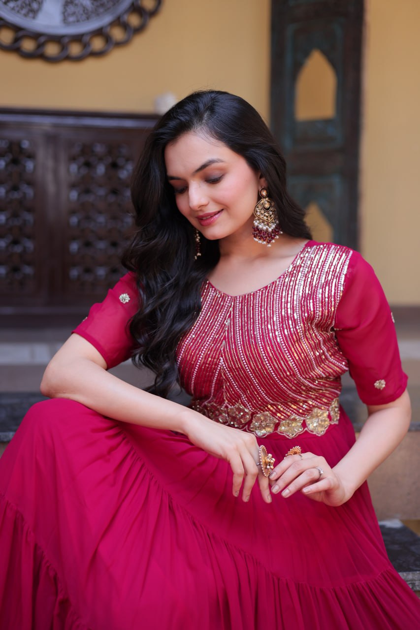 Premium Designer Embroidered Gown | Traditional Outfit
