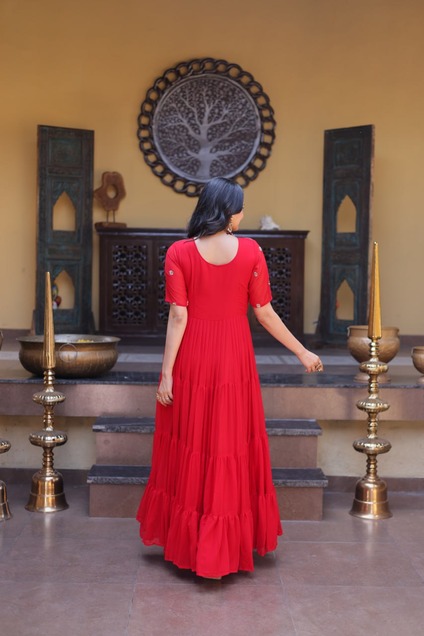 Premium Designer Embroidered Gown | Traditional Outfit