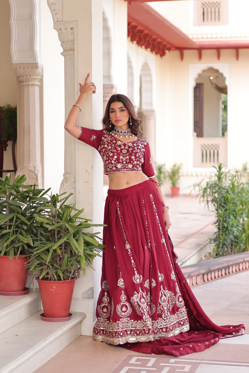 Premium Embroidered Lehenga Choli Set with Dupatta | Bridal Functions Outfit
