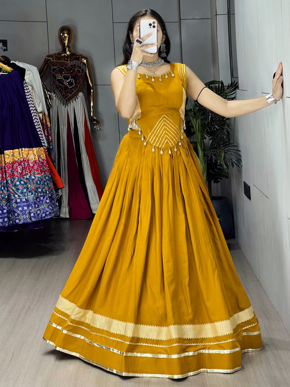 Navratri Lehenga with Fancy Zigzag Patti Top