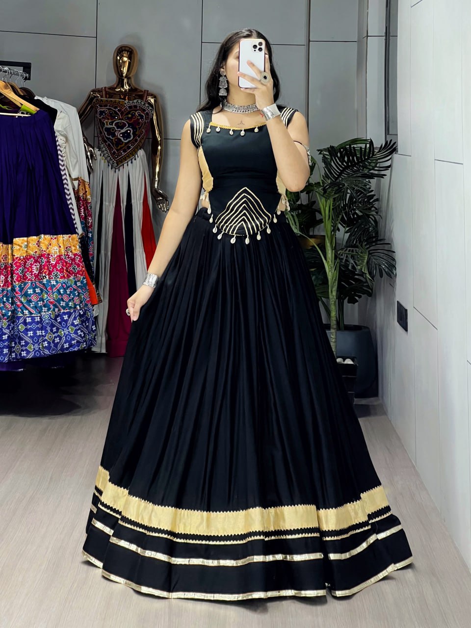 Navratri Lehenga with Fancy Zigzag Patti Top