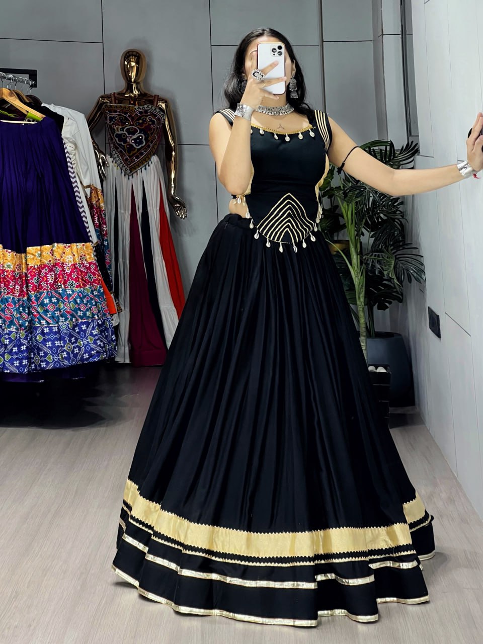 Navratri Lehenga with Fancy Zigzag Patti Top