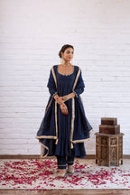 Premium Vichitra Silk Anarkali Gown Set with Dupatta