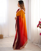 Premium Designer Chinon Silk Embroidered Saree for Women