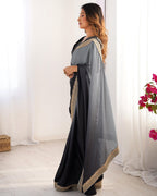 Premium Designer Chinon Silk Embroidered Saree for Women