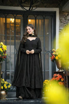 Black Anarkali Sharara Suit Set