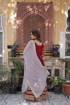 Premium Embroidered Gown with Dupatta Set - Reception Wear Outfit