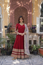 Premium Embroidered Gown with Dupatta Set - Reception Wear Outfit