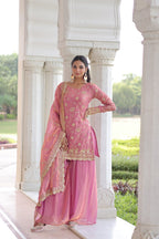 Premium Sequins Embroidered Fendy Sharara Suit Set