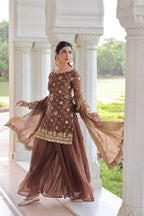 Premium Sequins Embroidered Fendy Sharara Suit Set