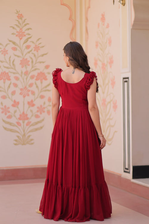Premium Designer Embroidered Flared Gown